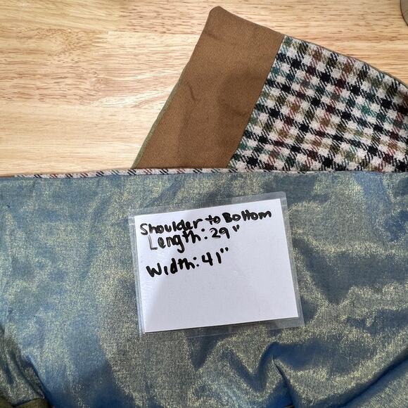 Unbranded Reversible Poncho Brown Plaid Green Canvas Equestrian Women's OS - Picture 8 of 8